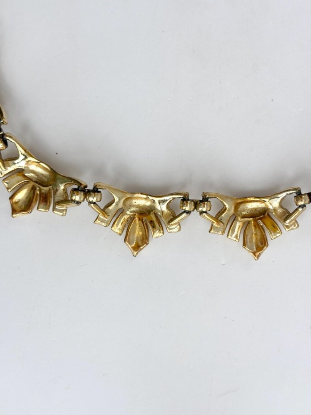 Coro Signed Gold Toned Designer Chainlink Abstract Vintage 80's Bracelet - 18" - Picture 16 of 16